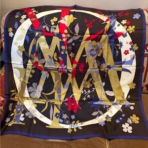 Worth Collection Floral Patterned Silk Scarf